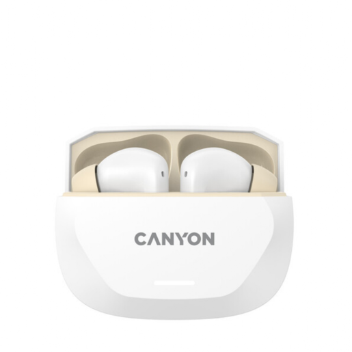 CANYON bluetooth slušalice HEXAGON 7, bežično punjenje, bijelo bež