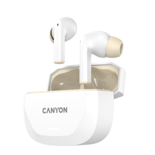 CANYON bluetooth slušalice HEXAGON 7, bežično punjenje, bijelo bež