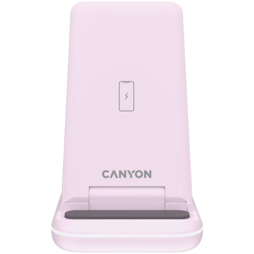 CANYON bežični punjač WS-304 15W 3u1, ledeno roze boje