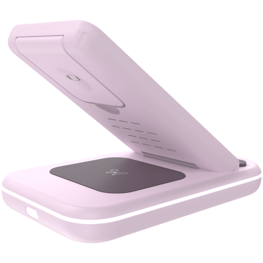 CANYON bežični punjač WS-304 15W 3u1, ledeno roze boje