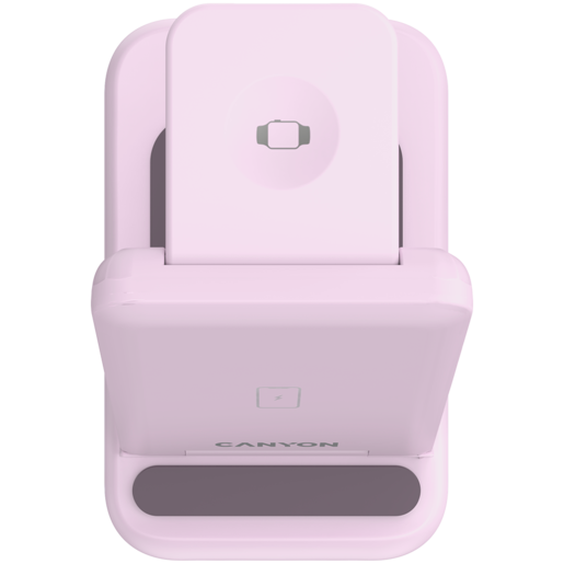CANYON bežični punjač WS-304 15W 3u1, ledeno roze boje