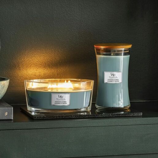 WoodWick mirisna svijeća Classic Evergreen Cashmere, Elipse