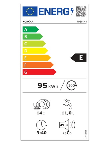 Končar perilica posuđa PP60IM8