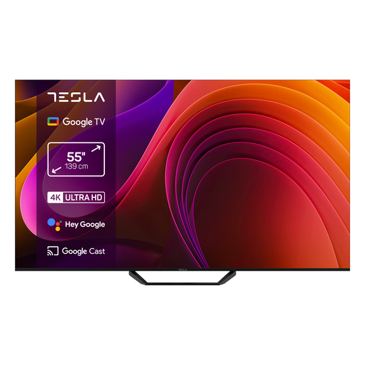 TESLA LED televizor 55E655BUS, 4K Ultra HD, Smart TV, Google TV™, Crni