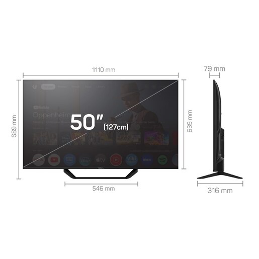 TESLA LED televizor 50E655BUS, 4K Ultra HD, Smart TV, Google TV™, Crni
