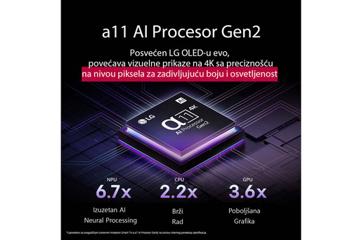 LG OLED televizor OLED65G51LW, 4K Ultra HD, Smart TV, webOS, AI ThinQ, Brightness Booster, Cinema HDR, Magični daljinski, Crni