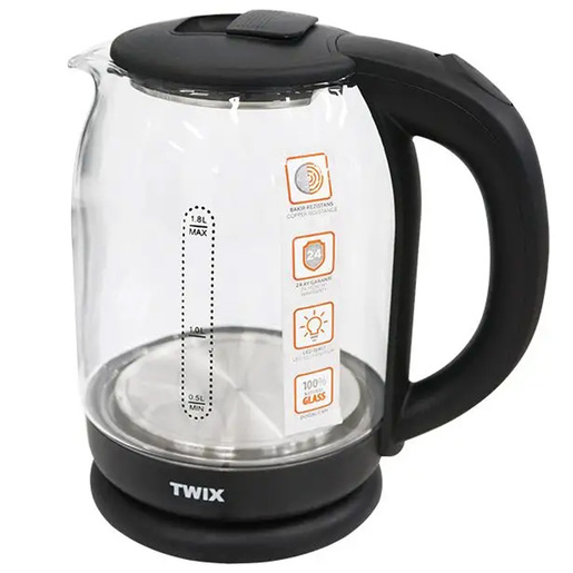 TWIX kuhalo za vodu HMKT-09, 1500 W, 1.8 L, Stakleno