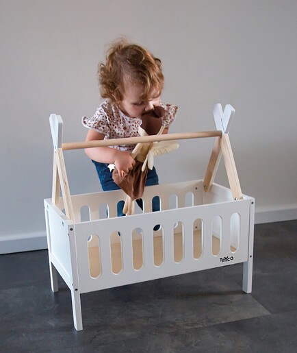 Tryco Drveni krevetić za lutke Tipi