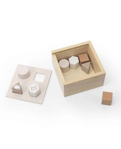 Label Label Drvena kutija za sortiranje oblika - Nougat