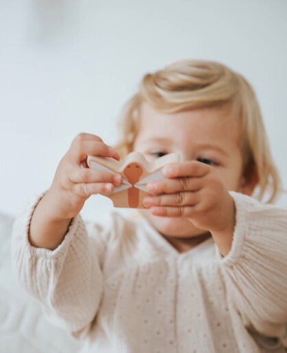 Label Label Drveni balansirajući toranj s obručima - Nougat