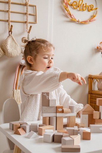 Label Label Drvene kocke za gradnju 50 kom - Nougat