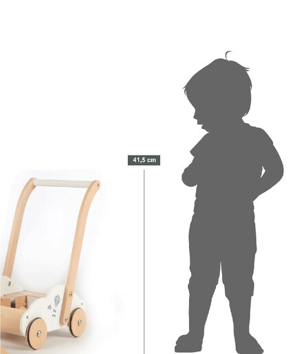 Label Label Drvena edukativna guralica sa kockicama - Pink