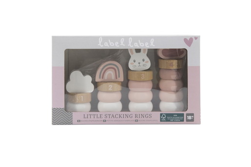 Label Label Drvena didaktička slagalica sa obručima - Pink