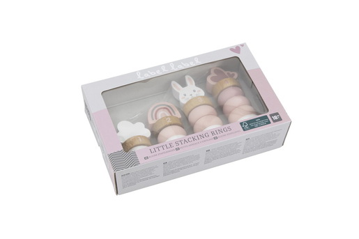 Label Label Drvena didaktička slagalica sa obručima - Pink