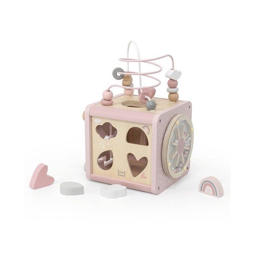 Label Label Drvena aktivnosna kocka - Pink