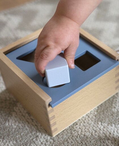 Label Label Drvena kutija za sortiranje oblika - Blue