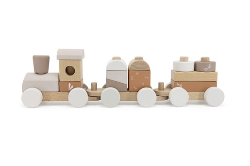 Label Label Drveni didaktički vozić za slaganje - Nougat