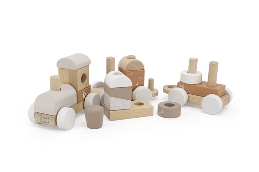 Label Label Drveni didaktički vozić za slaganje - Nougat