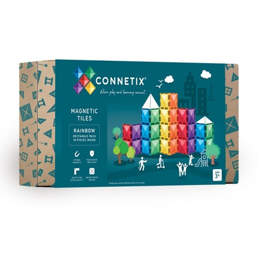 Connetix Tiles – Rainbow Rectangle set (18 kom)