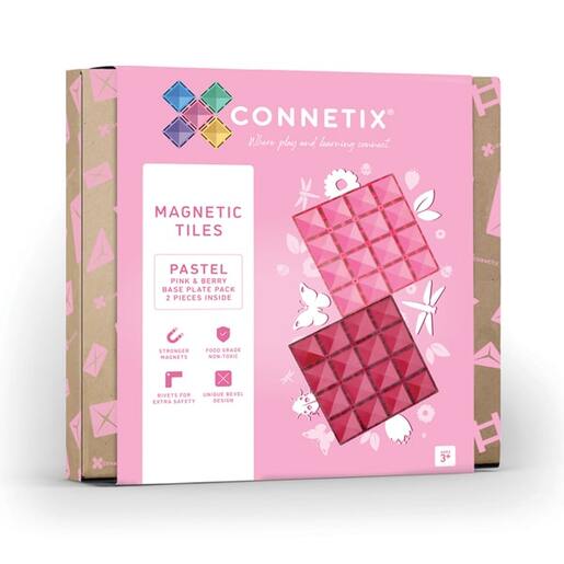Connetix Tiles - Pastel osnovna ploča Pink &amp; Berry 30X30cm (2 kom)