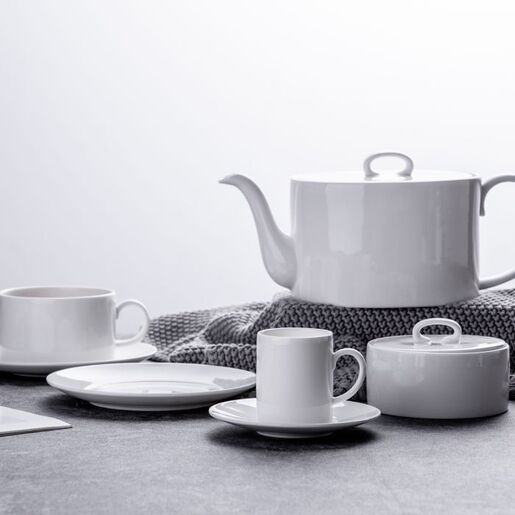 Dalton porculanska espresso šoljica i tanjirić bijeli, set 6 komada