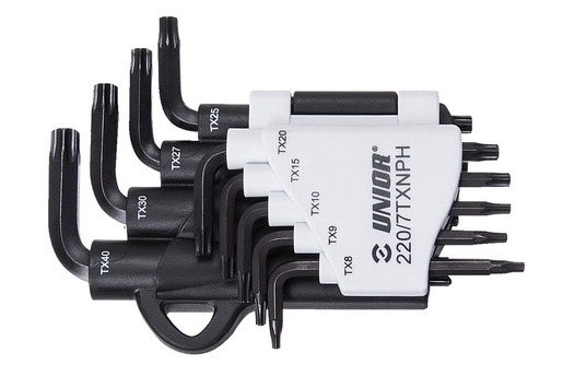 UNIOR Ključevi imbus s TX profilom na plastičnom stalku 220/7TXNPH