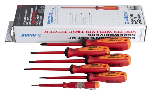 UNIOR Izvijači VDE TBI i ispitivač napona u garnituri 603CS6TVDETBI