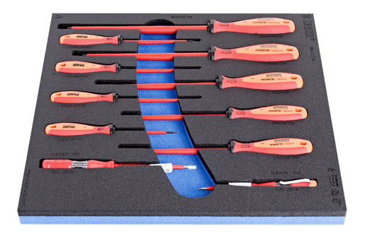 UNIOR Izvijači plosnati s VDE TBI ručkom i ispitivači napona u SOS ulošku 964VDE8A