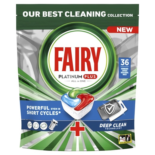 FAIRY tablete za pranje posuđa PLAT.+ DEEP CLEAN 36 kom