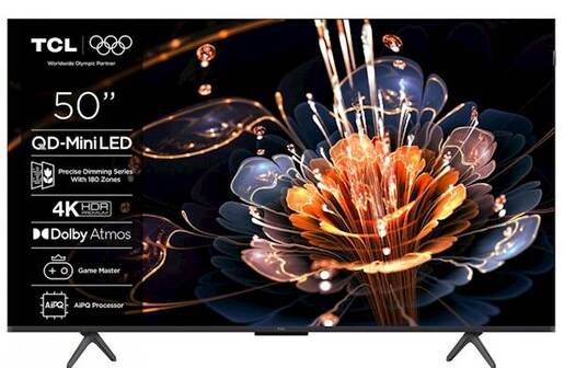 TCL MiniLED televizor 50C61KS, 4K Ultra HD, Smart TV, Google TV, 100 Hz, Dolby Vision, HDR10+, AirPlay 2, HDMI 2.1
