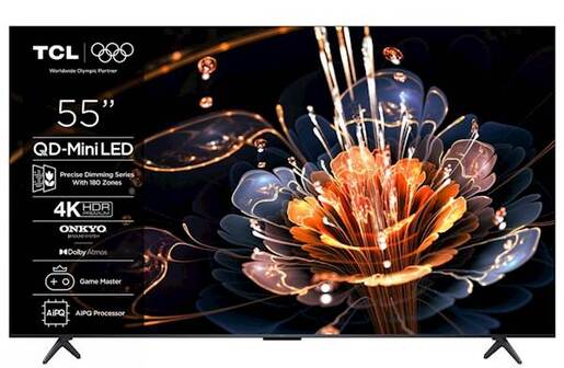 TCL MiniLED televizor 55C61KS, 4K Ultra HD, Smart TV, Google TV, 100 Hz, Dolby Vision, HDR10+, AirPlay 2, HDMI 2.1