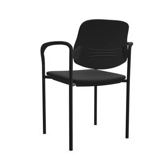 Stolica konferencijska NS Styl crna konstrukcija sa rukonaslonima crno platno