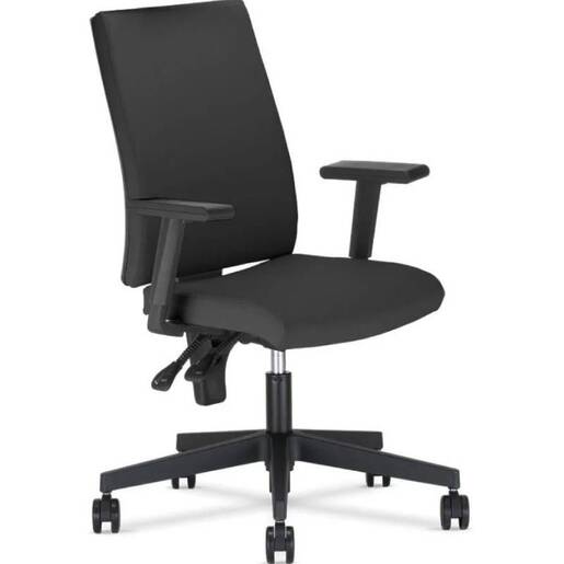 Stolica kancelarijska NS I-LINE PVC baza sa podesivim rukonaslonima crna