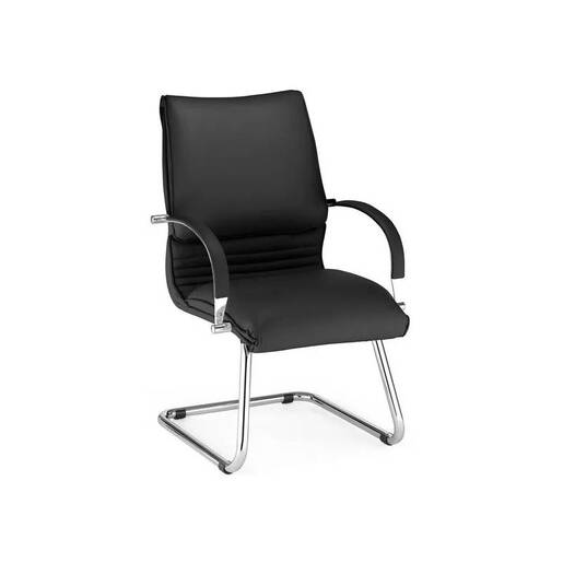 Stolica konferencijska Artus LB-CF sa rukonaslonima kromirana crna eko koža