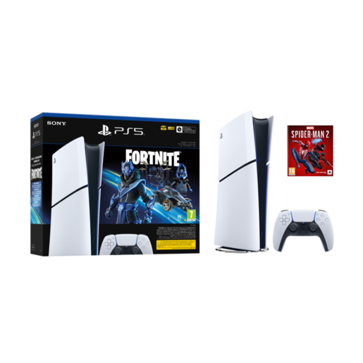 PlayStation 5 Slim Digital Edition D ch + Fortnite VCH + Marvel's Spider-Man 2 SE VCH