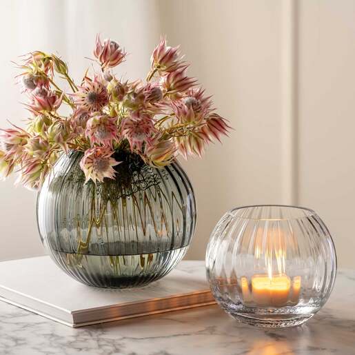 Leonardo vaza POESIA 18cm, siva okrugla