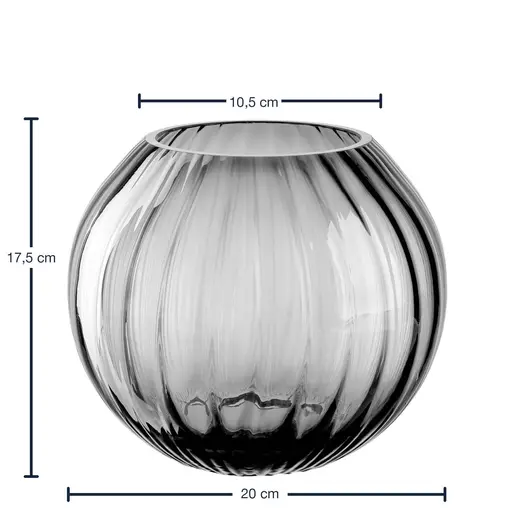 Leonardo vaza POESIA 18cm, siva okrugla