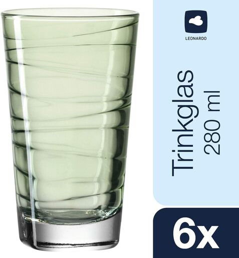 Leonardo set 6 čaša VARIO 280ml zelene