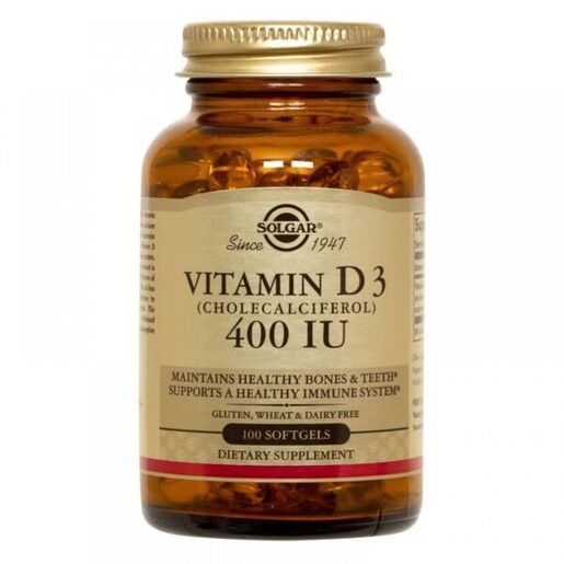 SOLGAR Vitamin D3 400 IU (10 µg) kapsule A100