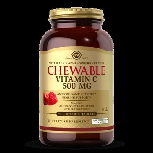 SOLGAR Vitamin C okus brusnica/malina tablete za žvakanje A90