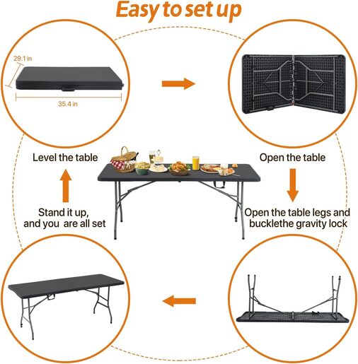 Koopman sklopivi stol 180 x 70 x 74 cm – antracit (oštećeno)