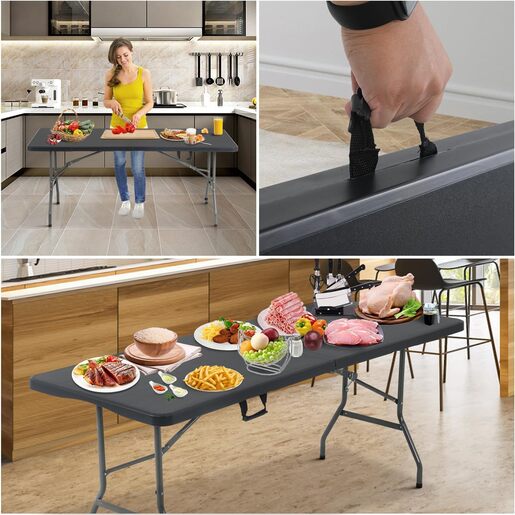 Koopman sklopivi stol 180 x 70 x 74 cm – antracit (oštećeno)