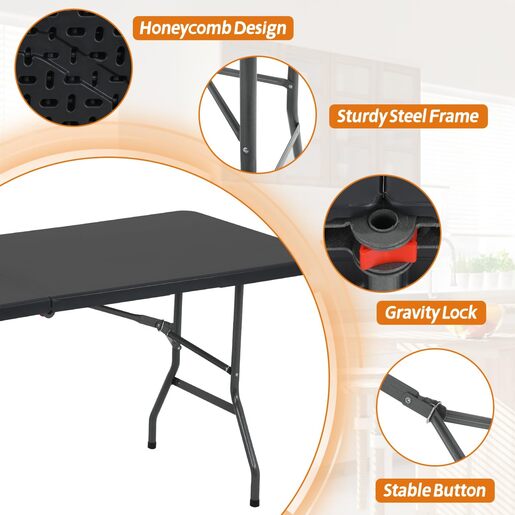 Koopman sklopivi stol 180 x 70 x 74 cm – antracit (oštećeno)