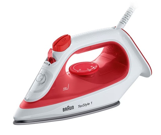 BRAUN pegla na paru SI1019RD TexStyle 1, 1900 W, Red/White