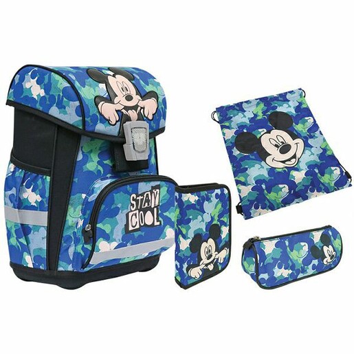 Školski set 4/1 Mickey Mouse – ruksak, 2 pernice i torba za patike