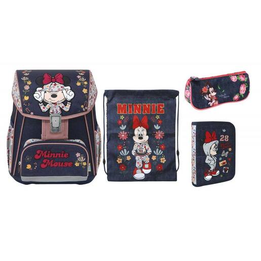 Školski set 4/1 Minnie Mouse – ruksak, 2 pernice i torba za patike
