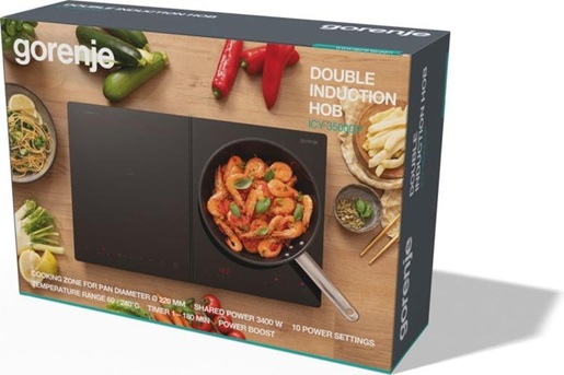 GORENJE prenosna indukcijska ploča ICY3500DGP, 2000 W po zoni, 2 zone