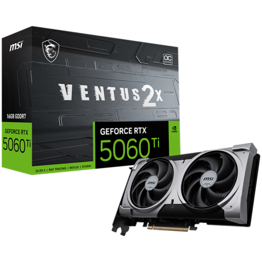 MSI grafička kartica Ventus GeForce RTX 5060 Ti 16GB GDDR7 PCI Express 5.0 x 16 (use x8) Graphics Card RTX 5060 Ti 16G VENTUS 2X OC PLUS