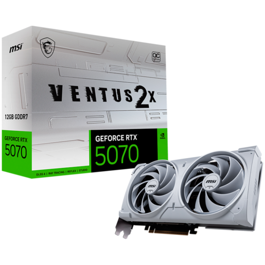 MSI grafička kartica RTX 5070 12G VENTUS 2X OC WHITE, GDDR7, 192 bit, 250W