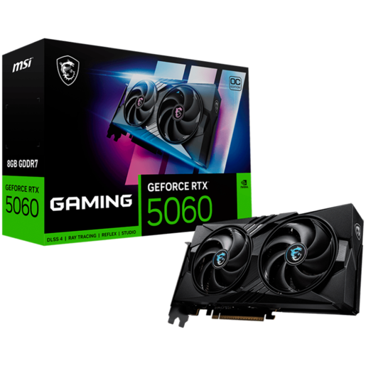 MSI grafička kartica NVIDIA GeForce RTX 5060 8G GAMING OC (8GB GDDR7/128bit, PCI Express Gen 5 x16 pin(uses x8), 3xDP, 1xHDMI, Recommended PSU 550W) ATX